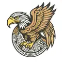 minimalist mayan eagle symbol non realistic tattoo tattoo design idea