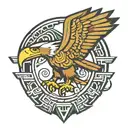 minimalist mayan eagle symbol non realistic tattoo tattoo design idea