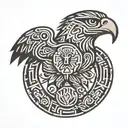 minimalist mayan eagle symbol non realistic tattoo tattoo design idea