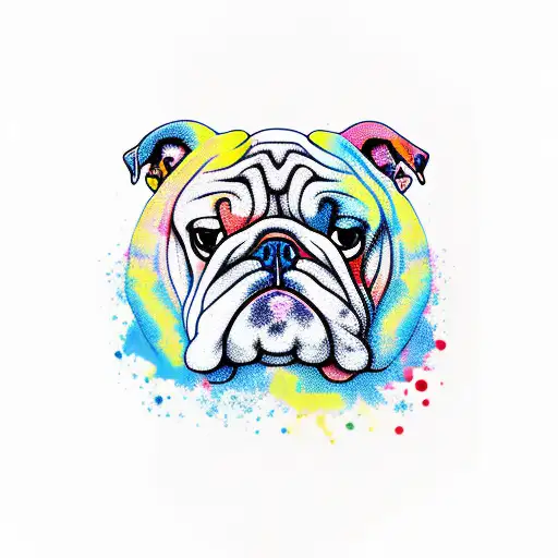 bulldog face tattoo design idea
