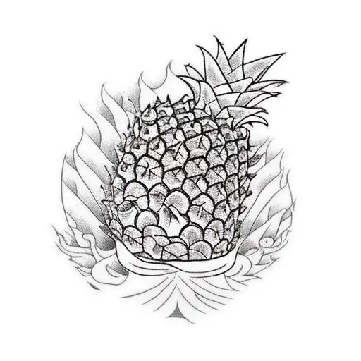 Ruffy on a pineapple  tattoo design idea