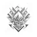 Techno tribal dark tattoo design idea