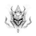 Techno tribal dark tattoo design idea