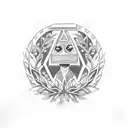 laurel wreath and praying hands tattoo design idea