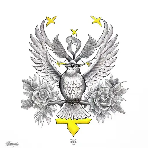 song birds, state of Wisconsin, Sophia and Eleanor  tattoo design idea