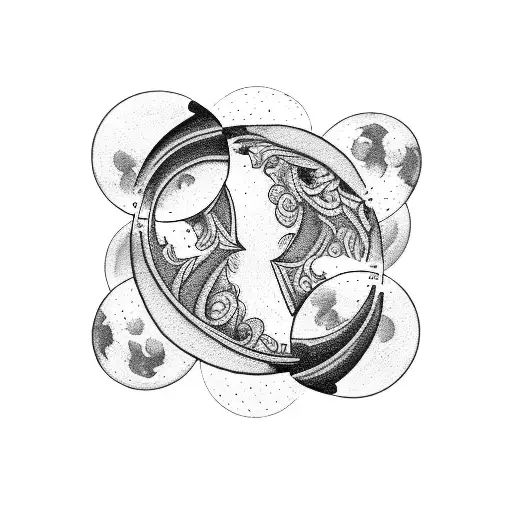 triple moon tattoo design idea