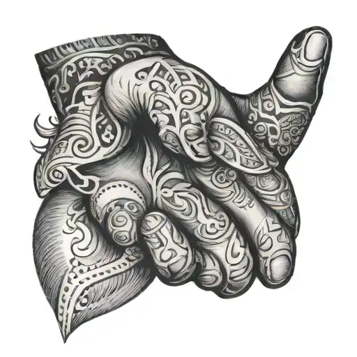 trust the process hand tattoo with design and shapes  tattoo design idea