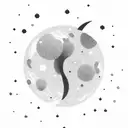 Setting: A starry night sky depicted by shaded areas with dots or small stars.  Waning Moon: Central to the design. Insp tattoo design idea