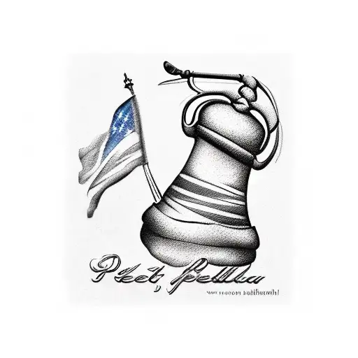 patriotic flag 1776 declaration liberty bell tattoo design idea