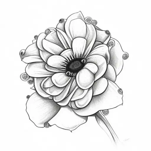 Rose daisy bouquet with Celtic friendship symbol with bees tattoo design idea