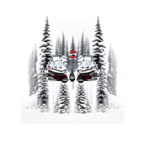 Snowmobile racing inspired tattoo with a realistic portrayal of a snowmobile in action tattoo design idea