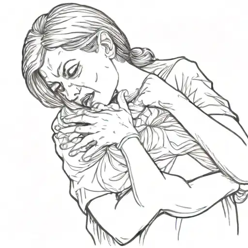 Lesbian hand choking tattoo design idea