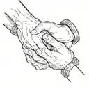 Lesbian hand choking tattoo design idea