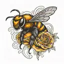 bee as grim reaper tattoo design idea