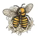 bee as grim reaper tattoo design idea