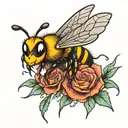 bee as grim reaper tattoo design idea