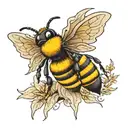 bee as grim reaper tattoo design idea