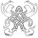 text "Σίσυφος" on back triceps, first three letters in black and last three letters in red  tattoo design idea