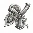 tomahawk axe tattoo design idea