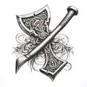 tomahawk axe tattoo design idea