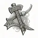 tomahawk axe tattoo design idea