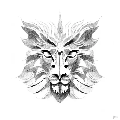 winged lion  tattoo design idea