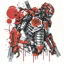 terminator in samurai armor tattoo design idea
