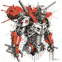 terminator in samurai armor tattoo design idea