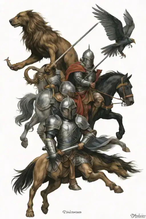 paladin and protector tattoo design idea