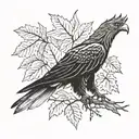 Eagle bright fall leaves tattoo design idea