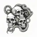 skull and snakes forearm tattoo design idea