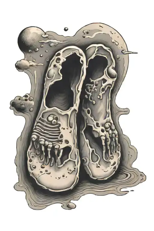 baby foot print on the moon tattoo design idea