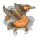 flying duck wings open tattoo design idea