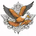 flying duck wings open tattoo design idea