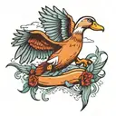 flying duck wings open tattoo design idea