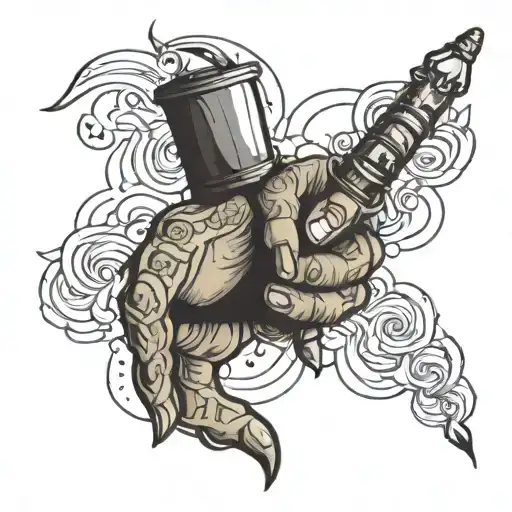 first pump high five pointing tattoo design idea