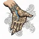first pump high five pointing tattoo design idea
