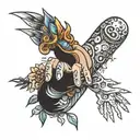 first pump high five pointing tattoo design idea