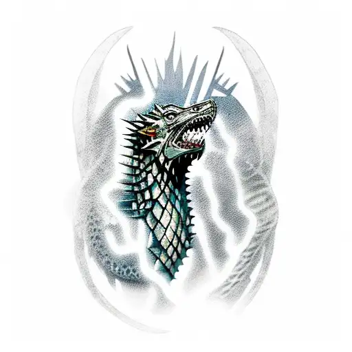 Game of thrones wild dragon tattoo design idea