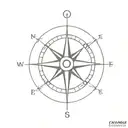 compass, penny tattoo design idea