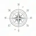 compass, penny tattoo design idea