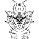 Phoenix rising from flames with a Viking helmet tattoo design idea