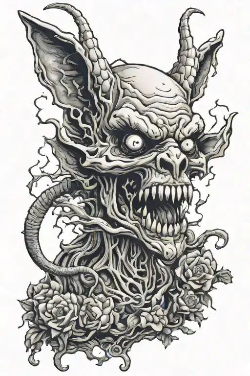cocaine demon tattoo design idea