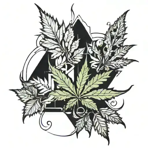 420 made out of weed tattoo design idea