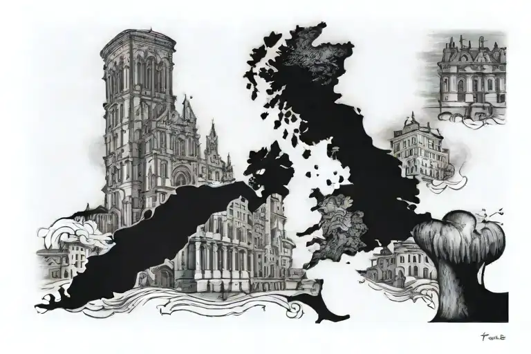 4 countries: Italy, France, Spain, Switzerland  tattoo design idea