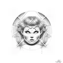 granny and grandson tattoo design idea