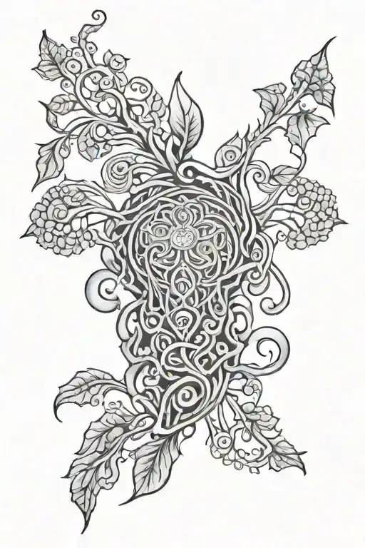 rectangular tattoo with ayahuasca\vines in a alex grey psychedelic style  tattoo design idea
