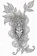 rectangular tattoo with ayahuasca leaves and vines in a alex grey psychedelic style  tattoo design idea