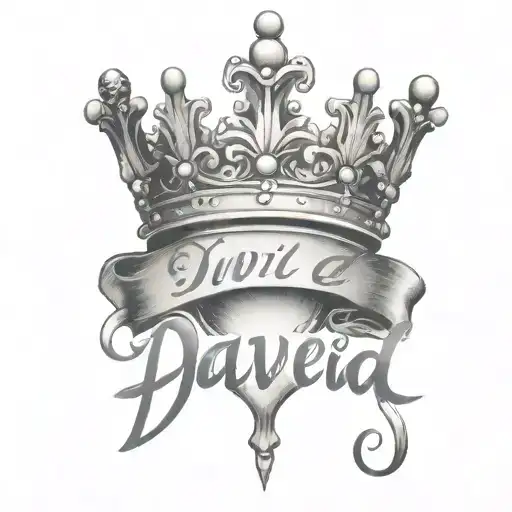 the name david cursive writing and a kings crown for a female neck  symbol love  tattoo design idea