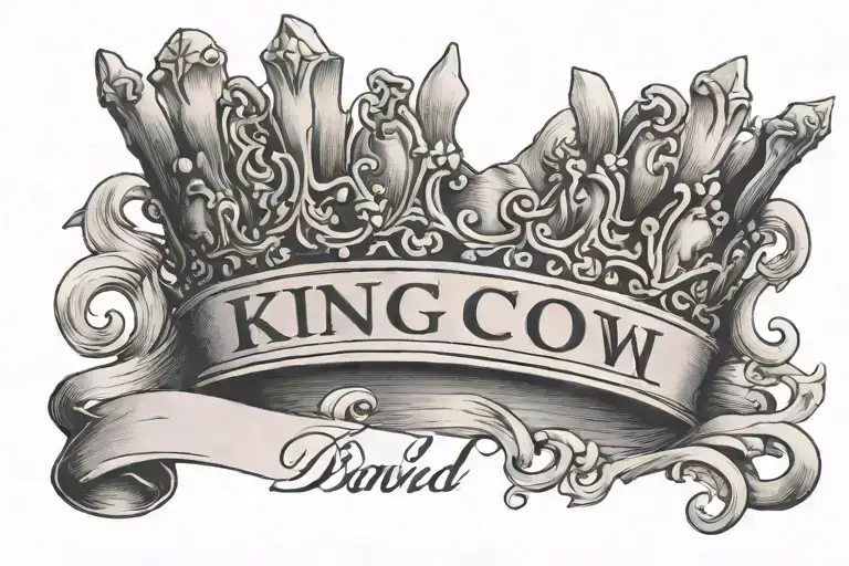 feminine the name david cursive writing and a kings crown for a female neck  symbol love  tattoo design idea